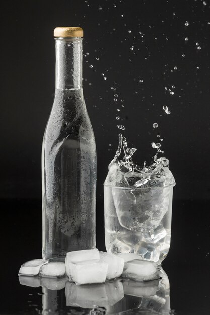 Splash of water in a glass