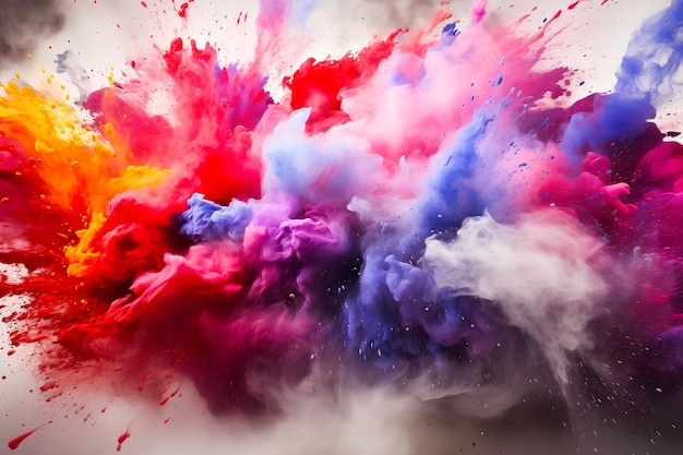 Free photo splashes of paint for the noli holiday watercolor painting in the colors of the uk flag