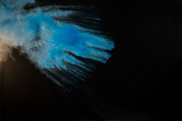 Splashing of blue color powder