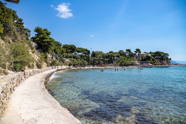 Premium Photo | Split croatia. view of firule beach adriatic sea