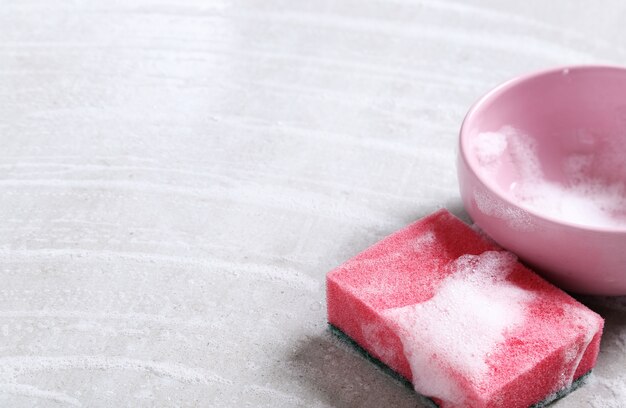 Sponge with foam and bowl