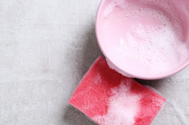 Sponge with foam and bowl