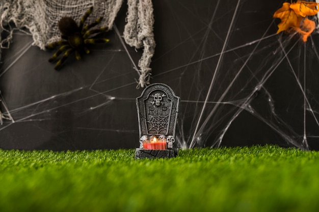 Free photo spooky halloween graveyard decoration