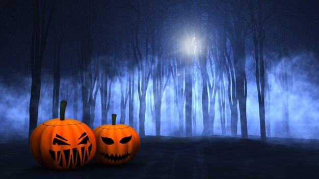 Spooky halloween scene