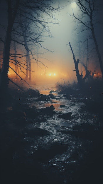 Free photo spooky outdoors background