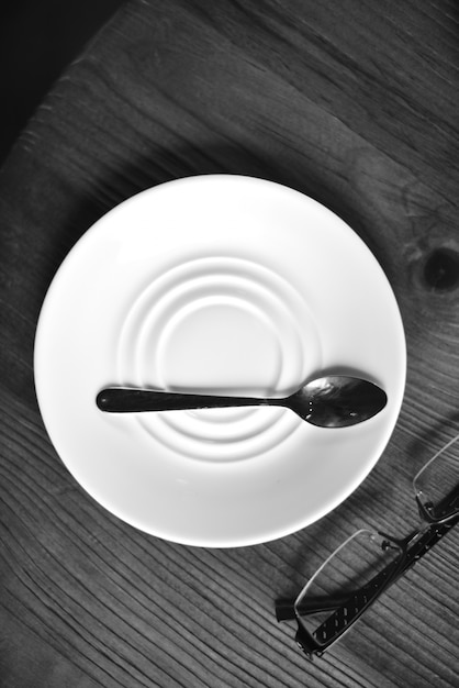 Spoon on a plate