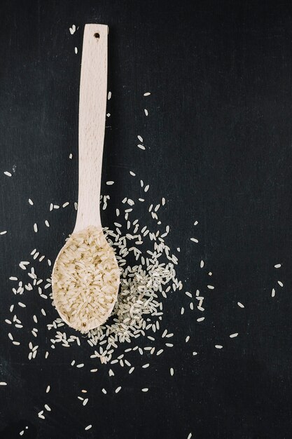 Spoon with milled rice