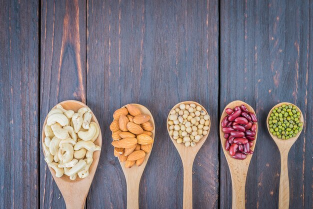 Spoons with different spices