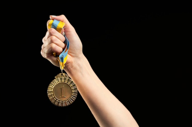 Бесплатное фото Медаль спортивных игр крупным планом
