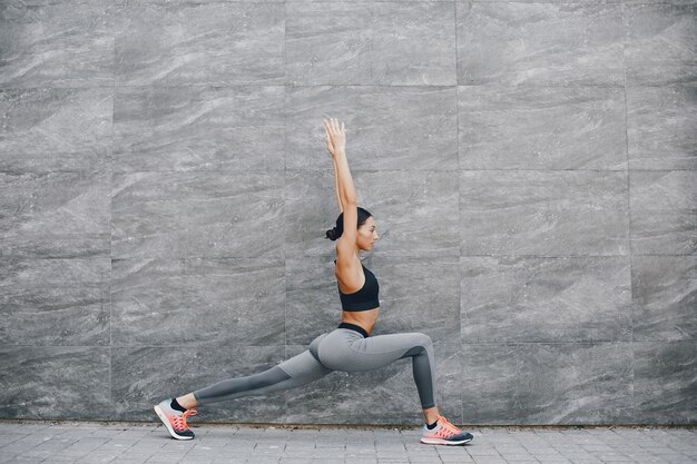 Sport girl in a city