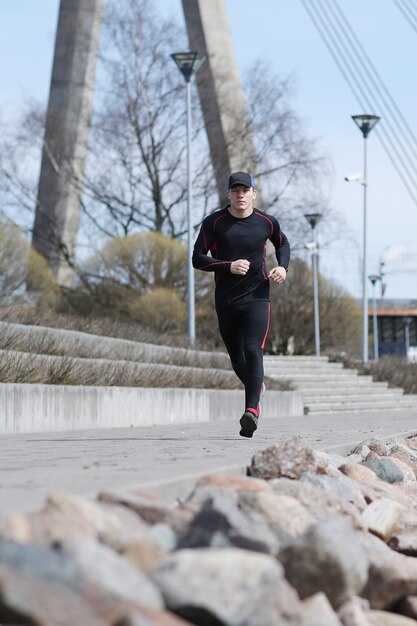 Sport man in outdoor streets