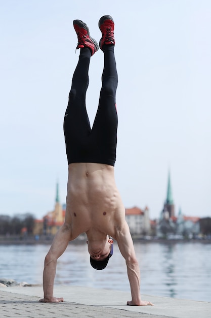 Sport man in outdoor streets