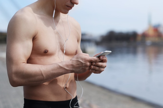 Sport man in outdoor streets