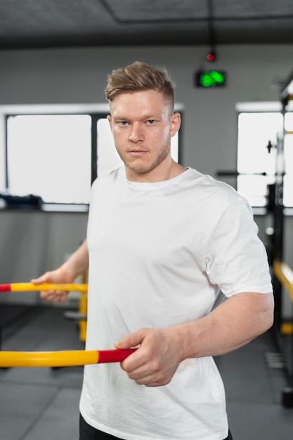 Sport person training with hula hoop