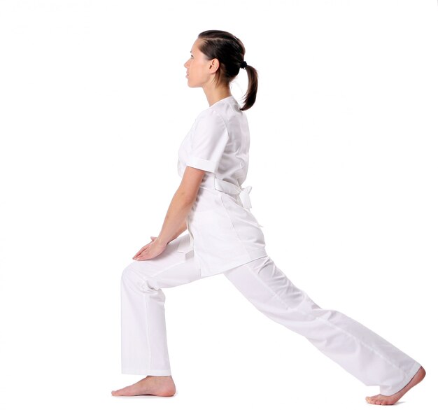 Sport woman doing yoga exercise