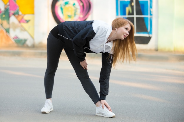 Sport woman stretching