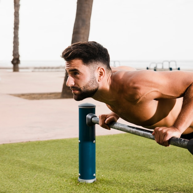 Free photo sportive man set of morning exercises