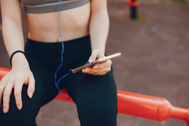 Sports girl resting