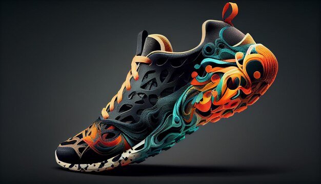 Sports shoe pair design illustration on generated by AI