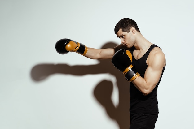 Free photo sportsman boxer fighting. sport concept.