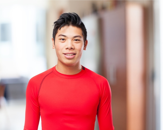 Sportsman with a red shirt