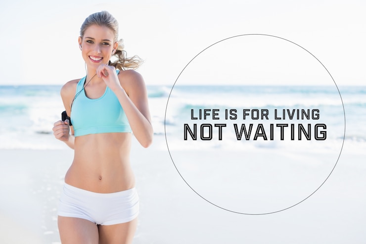Free Photo sportswear athletic beach listening athlete