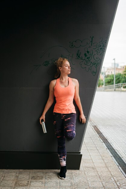 Sporty woman in urban environment