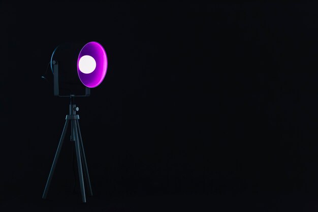 Spotlight with magenta bulb