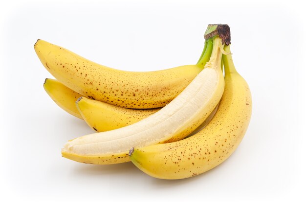 Premium Photo Bunch Of Ripe Cavendish Banana Or Red Bananas Fruit On White Table And White Background
