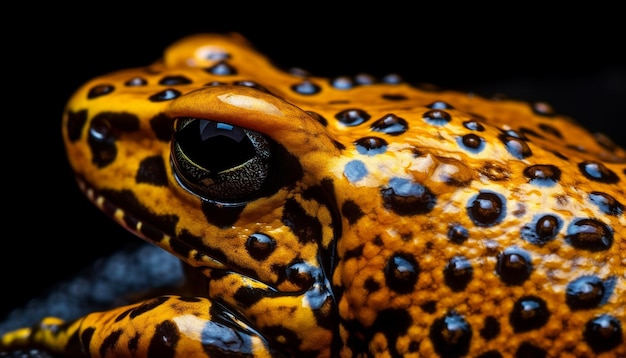 Free photo spotted toad macro eye focus in nature generated by ai