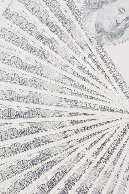 Spread us one hundred dollars bills background