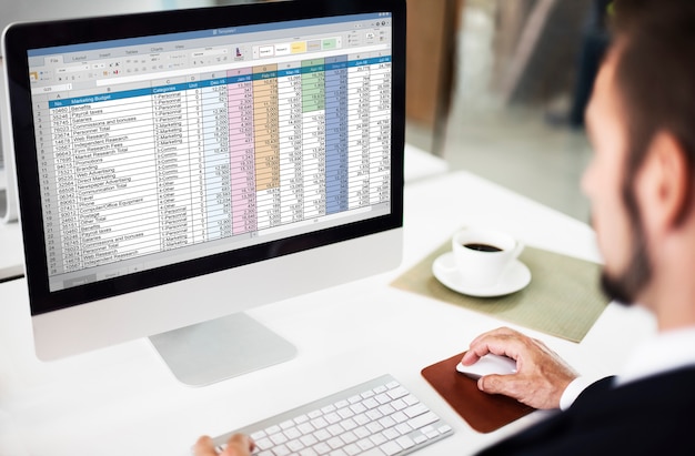 Spreadsheet Marketing Budget Report File Concept