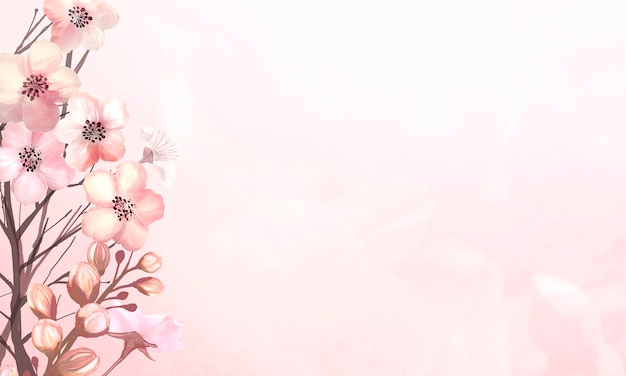 Spring background with pink sakura flower