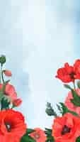 Free photo spring background with poppy border