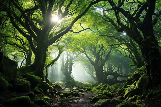 Foto gratuita immagine generata dal sottobosco primaverile