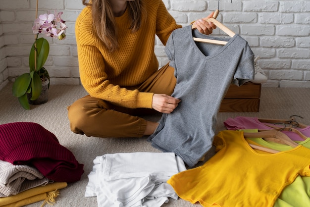 Spring wardrobe switch over still life