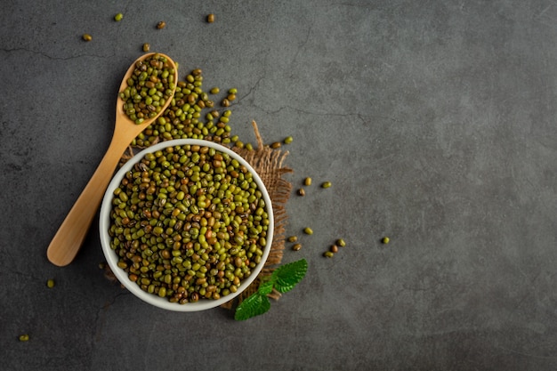 Free photo sprouts seed in white small bowl