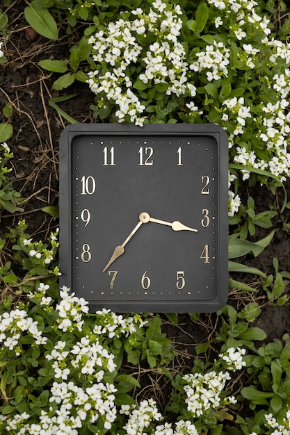 Free photo square clock outdoors still life