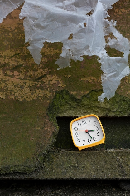 Free photo square clock outdoors still life