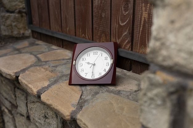 Free photo square clock outdoors still life