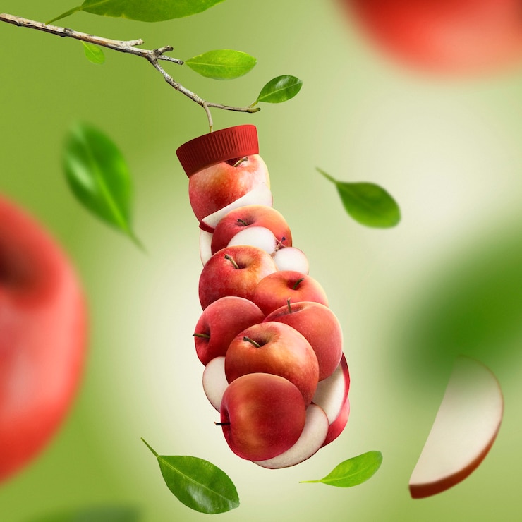 Бесплатный Фотография коллаж из выжатых натуральных соков