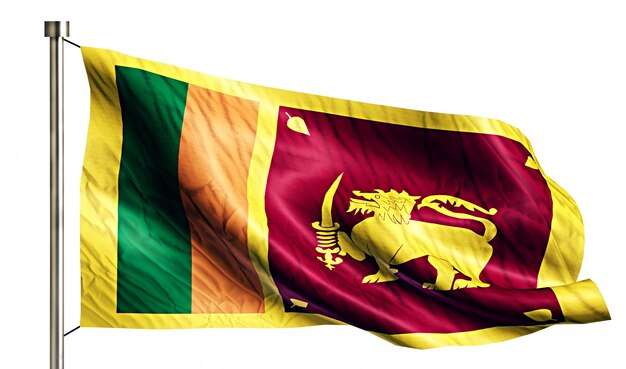 Национальный флаг Шри-Ланки, изолированных на белом фоне