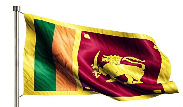 Sri Lanka National Flag Isolated 3D White Background