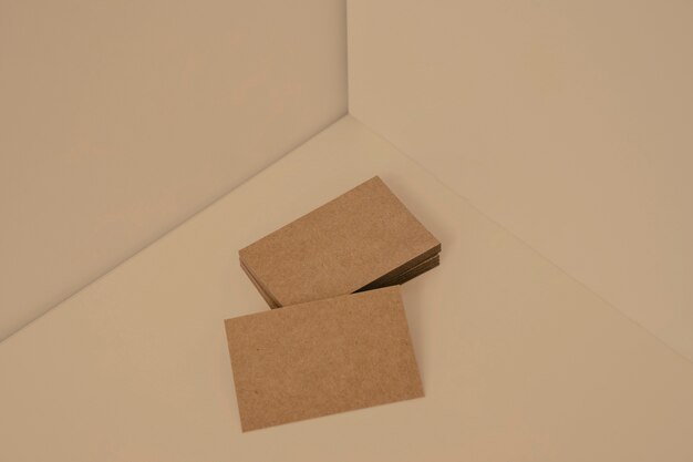 Stack of cardboard business cards