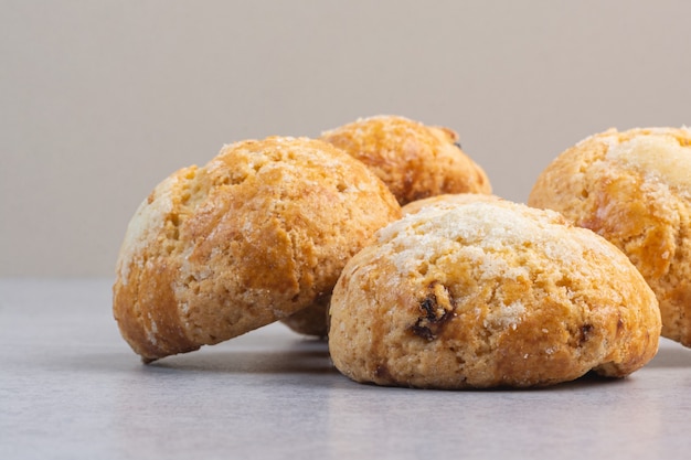 A stack of delectable cookies, on the marble.