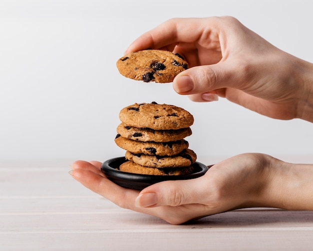 stack of Delicious cookies close up