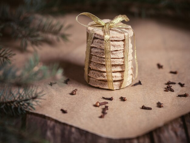 Стек домашнего печенья на Рождество
