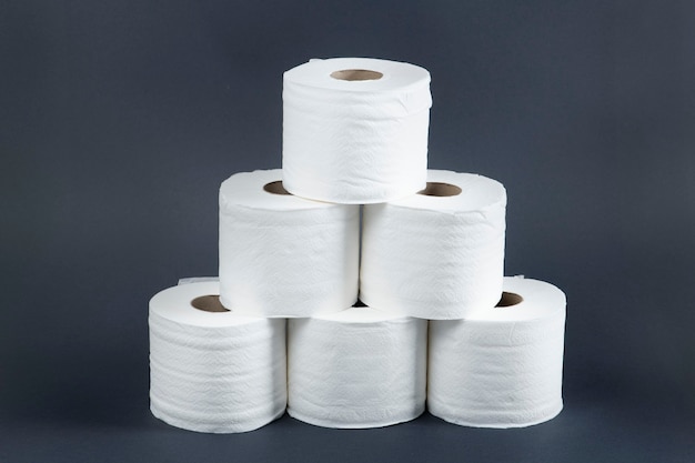 Stack of toilet paper rolls