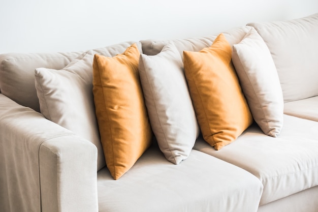 Free photo stacked cushions