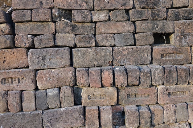 Stacked gray stone bricks